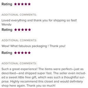 5-Star Seller Reviews Screenshot